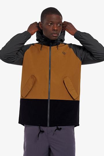 Pánské Bundy Fred Perry Colour Block Sailing Černé | CZ 1864GSOL